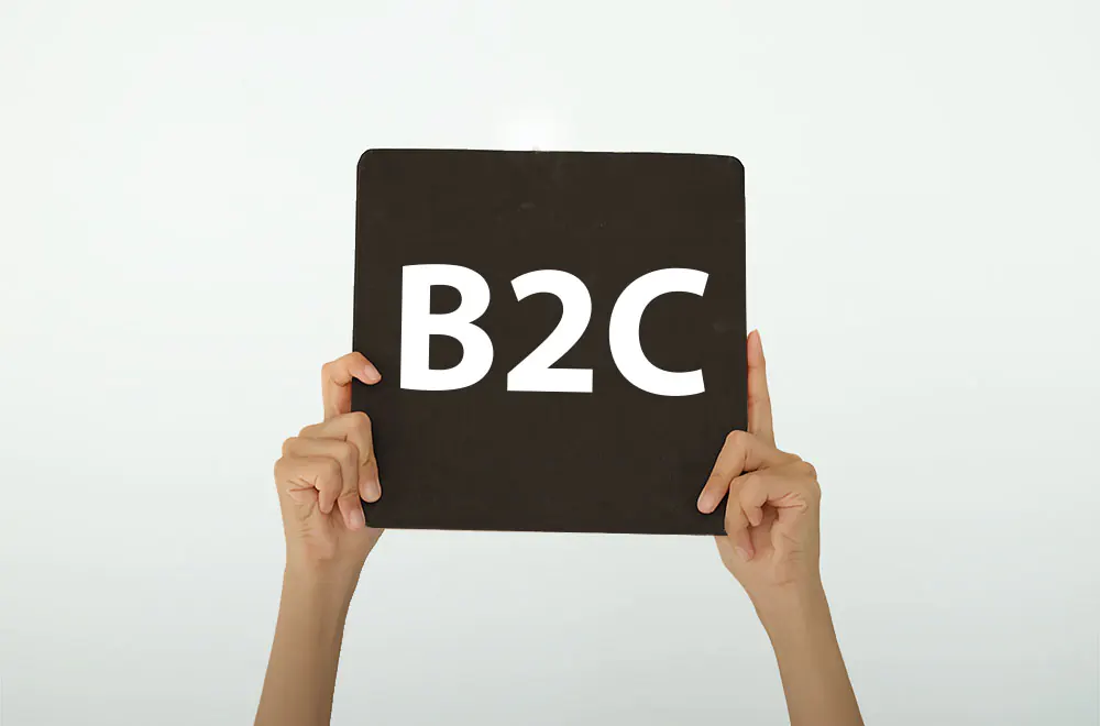 Hier ein Bild mit ein Schild wo B2C drauf steht
