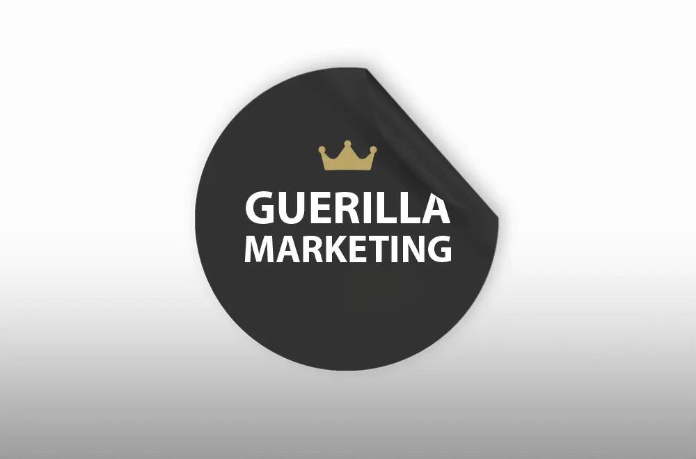 Hier ein Aufkleber als Symbolbild für den Bereich GUERILLA MARKETING