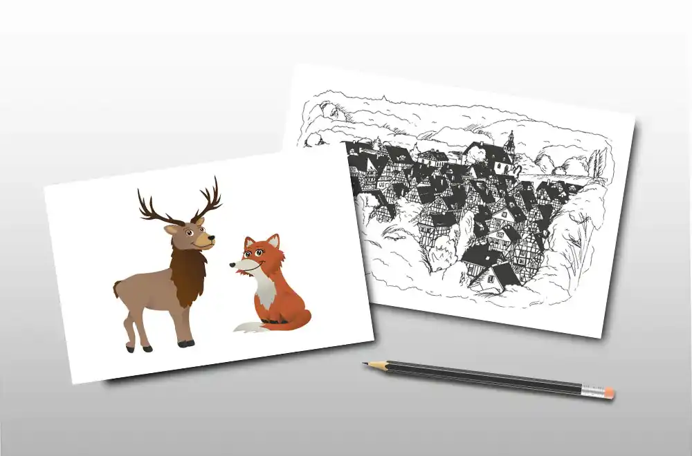 Hier ein Bild unserer Beispiele für Illustrationen unsere Werbeagentur