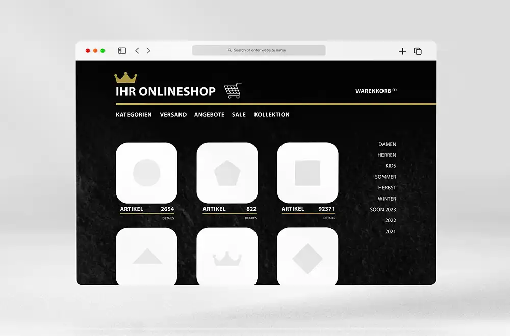 Hier ei Beispielbild eines Online-Shops
