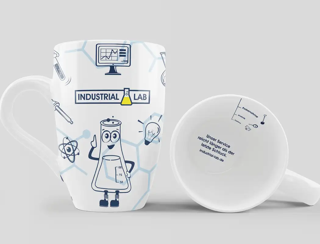 Hier sehen sie eine kreative Werbetasse