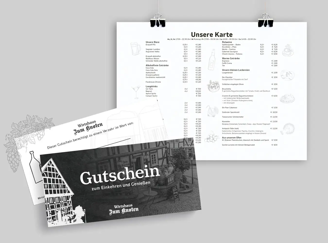 Printwerbung und Druck für Wirtshaus Zum Knoten Freudenberg Printwerbung und Druck für Wirtshaus Zum Knoten Freudenberg