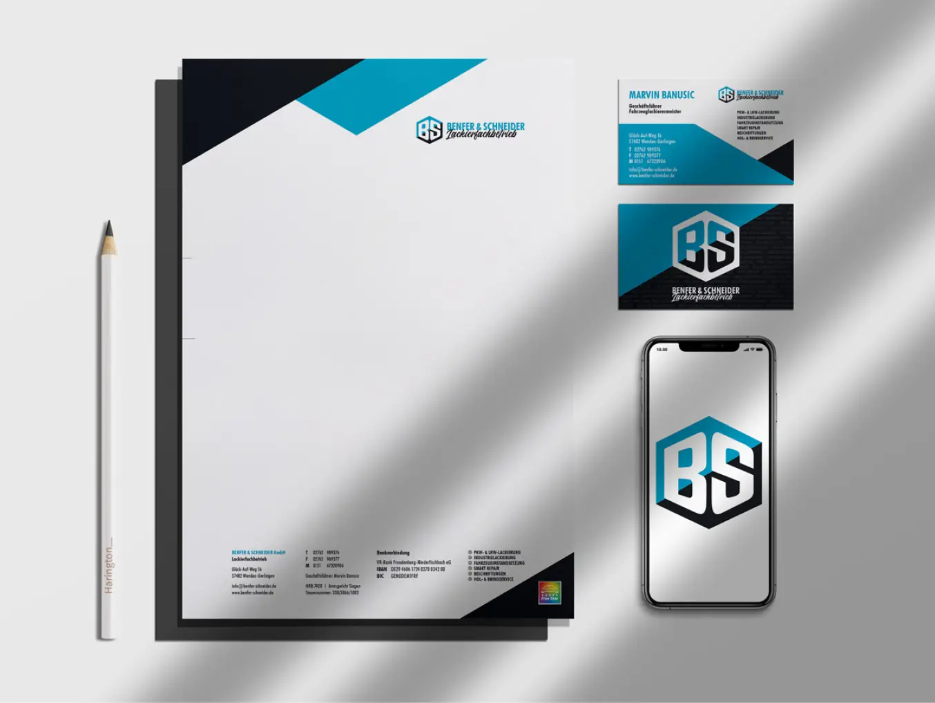 Referenzeprojekt: Corporate Design - Benfer & Schneider Lackierfachbetrieb