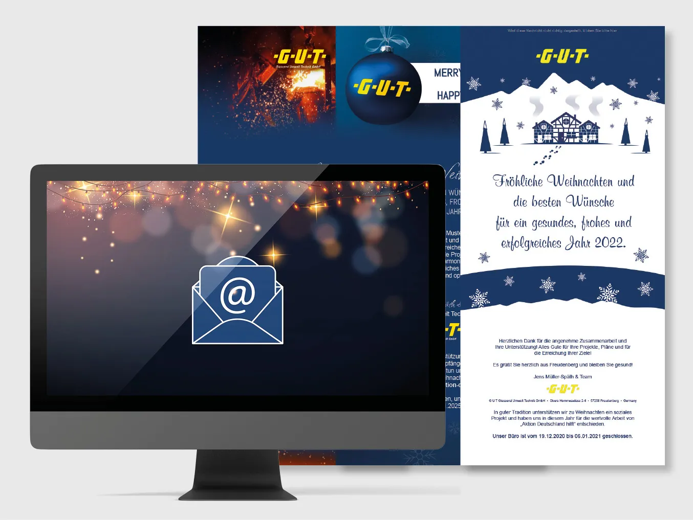 Referenzeprojekt: E-Mail-Newsletter- Weihnachtspost- Firma G.U.T