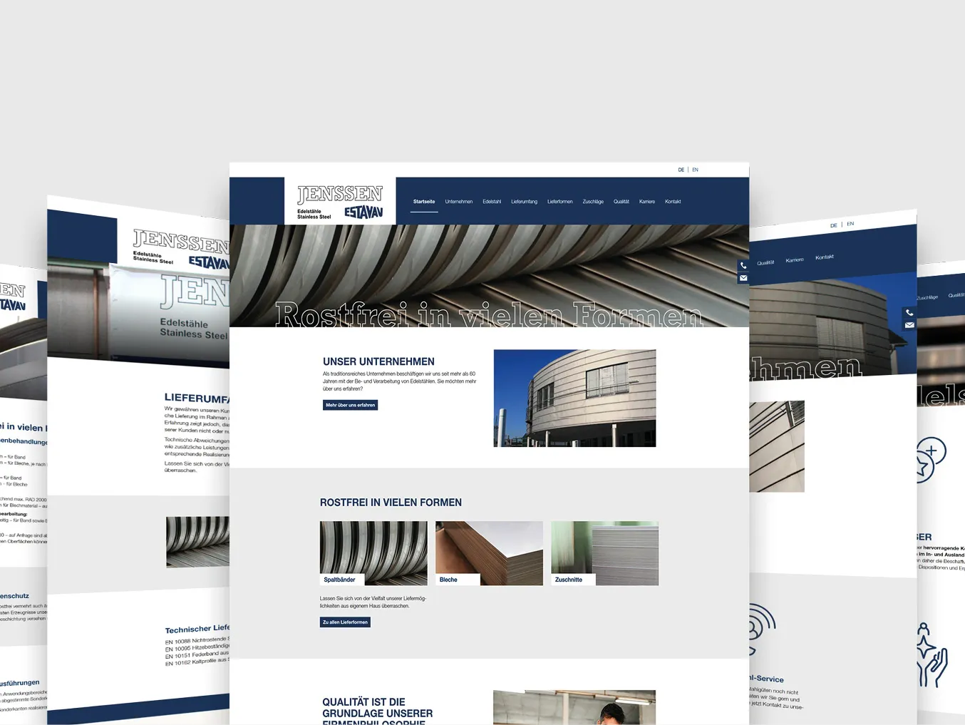 Referenzeprojekt: Webdesign & Programmierung - Jenssen GmbH & Co. KG - Edelstahl